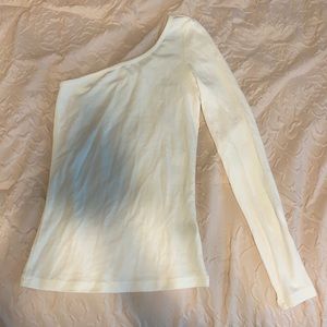 NWOT Shein XS Cream/White One Shoulder Top